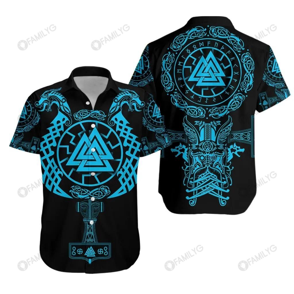 Viking Shirts – Nordic Viking Valknut Colorful Awesome – Viking Hawaiian Shirt Summer Hawaiian For Men, Women, Couple