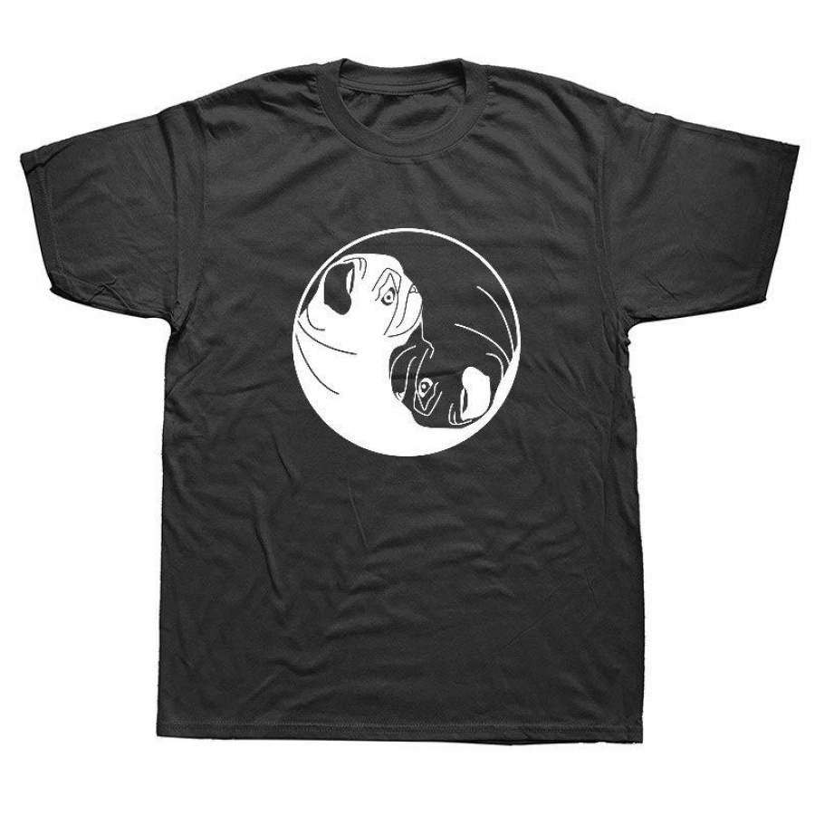 Ying Yang Pugs T-Shirt Funny Birthday Gift New Fashion T Shirt Men Cotton Top Tee