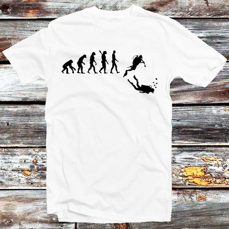 Evolution of Scuba Diving T-Shirt Born To Dive Funny Parody Shirt Fashion Design Mens Womens Unisex Style Cool Gift Top Tee B256