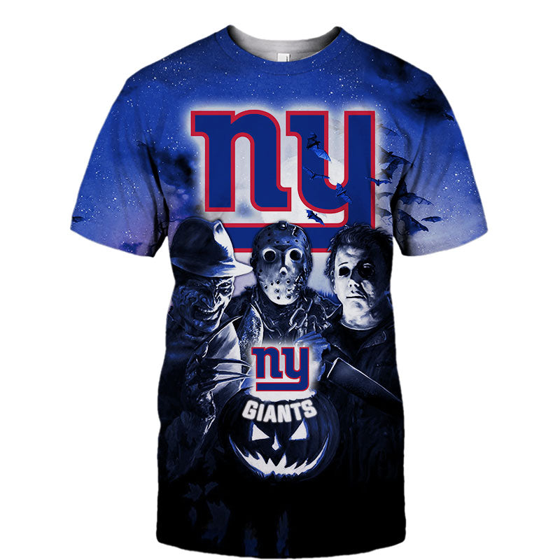 New York Giants T Shirt 3D Halloween Horror Night T Shirt