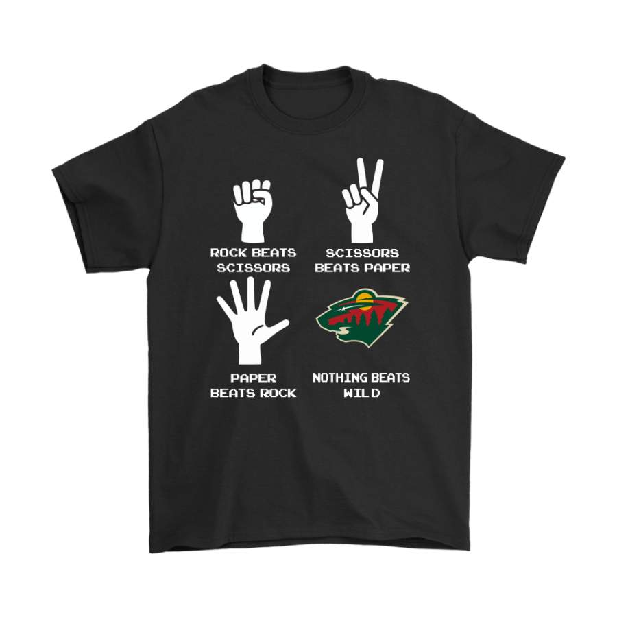 Rock Paper Scissors Nothing Beats The Minnesota Wild Shirts