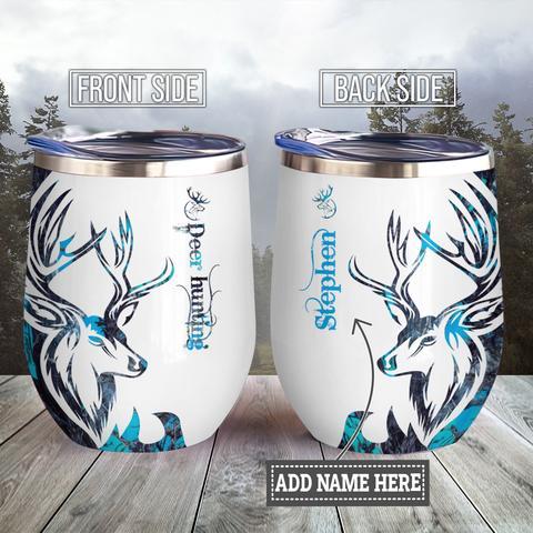 Deer Hunting Wine Tumbler, Personalized Tumblers, Tumbler Cups, Custom Tumblers Teesummer