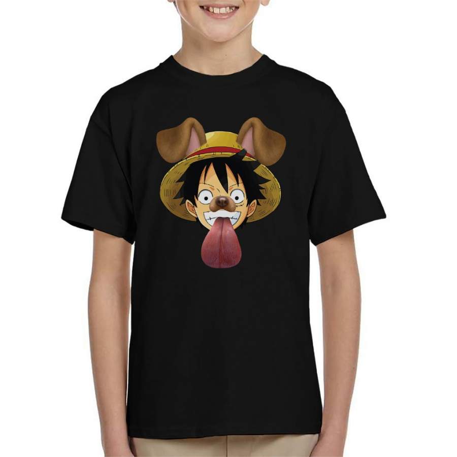 One Piece Monkey D Luffy Dog Snapchat Filter Kid’s T-shirt