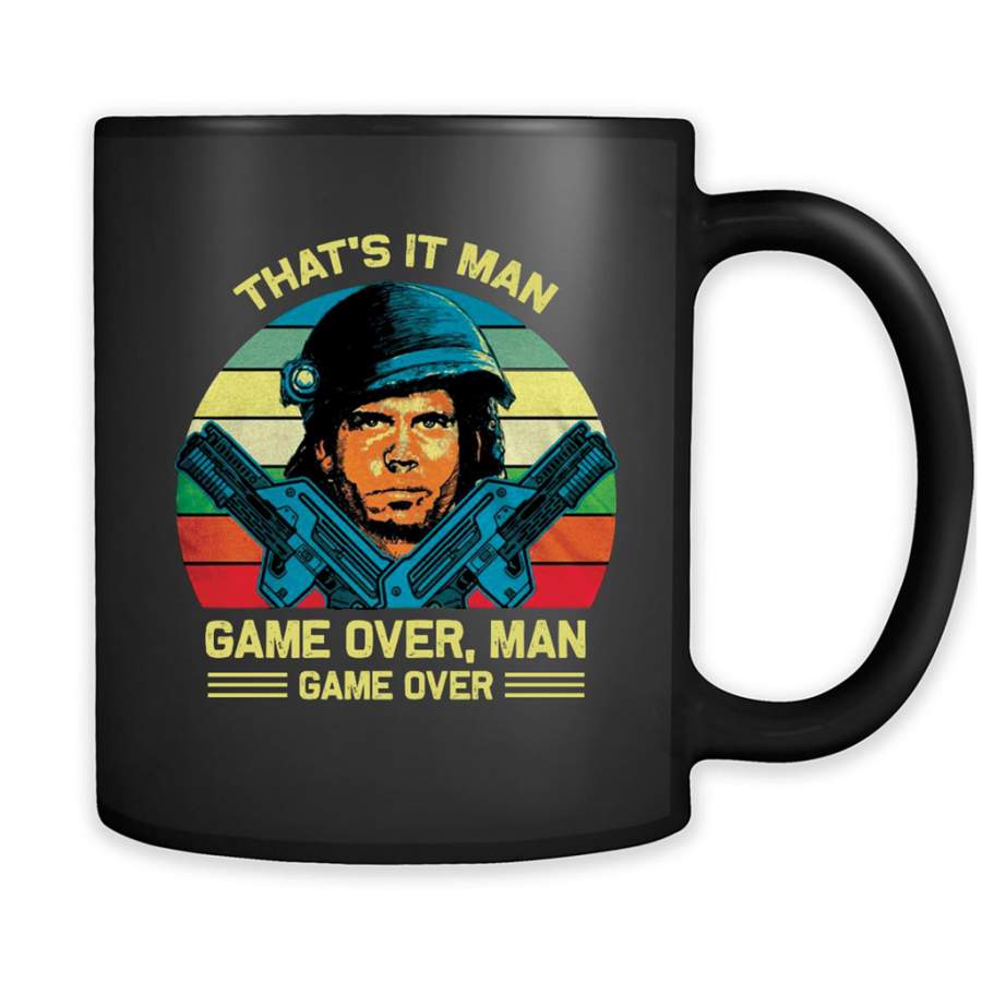 That’s It Man Game Over Man Game Over, Classic Vintage Retro Design – Full-Wrap Coffee Black Mug