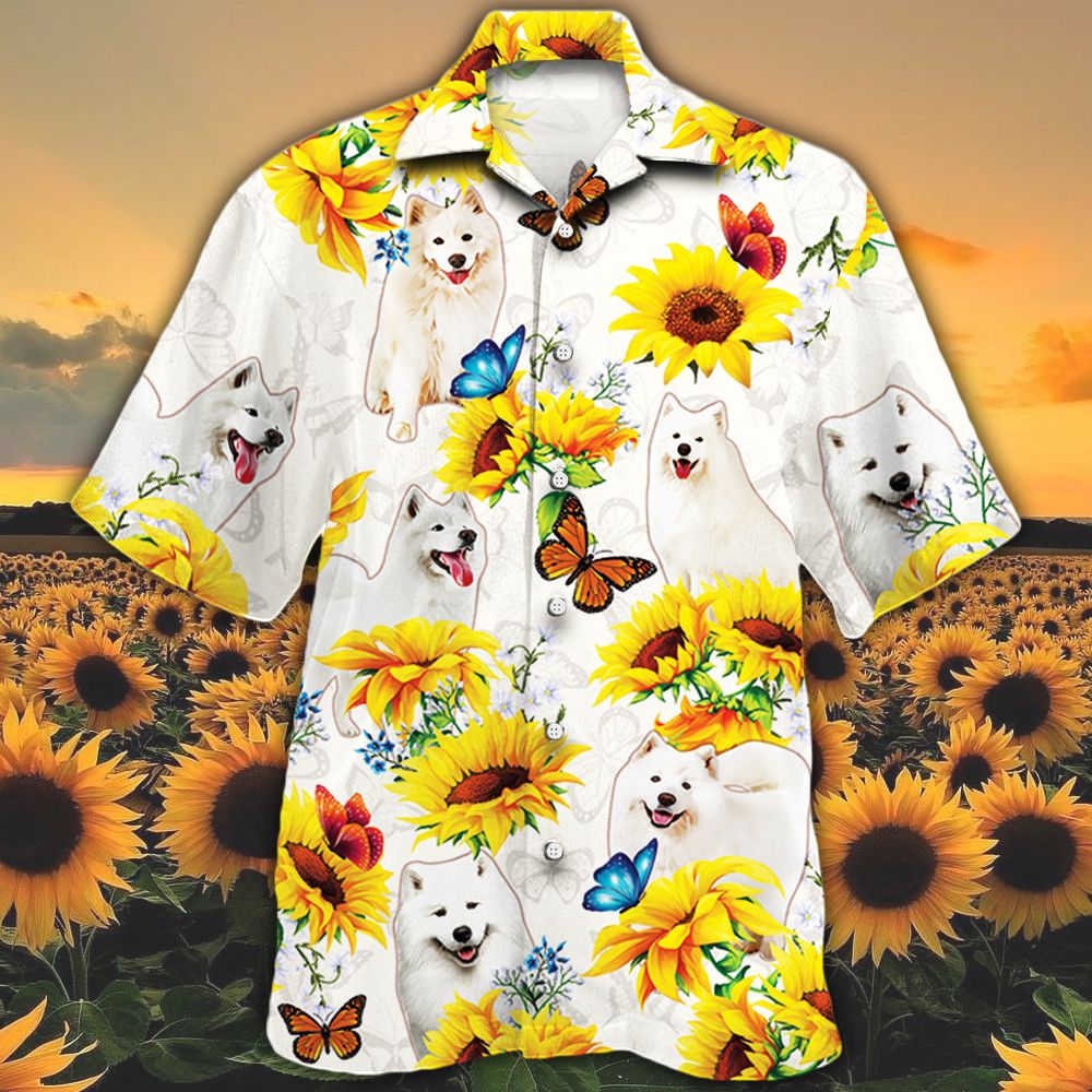 Samoyed Dog Lovers Sun Flower Hawaii Shirt Ha55055