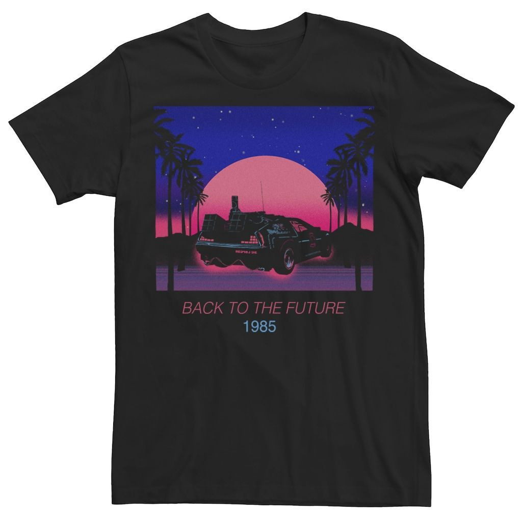 Back To The Future 1985 Neon Delorean Sunset Shirt