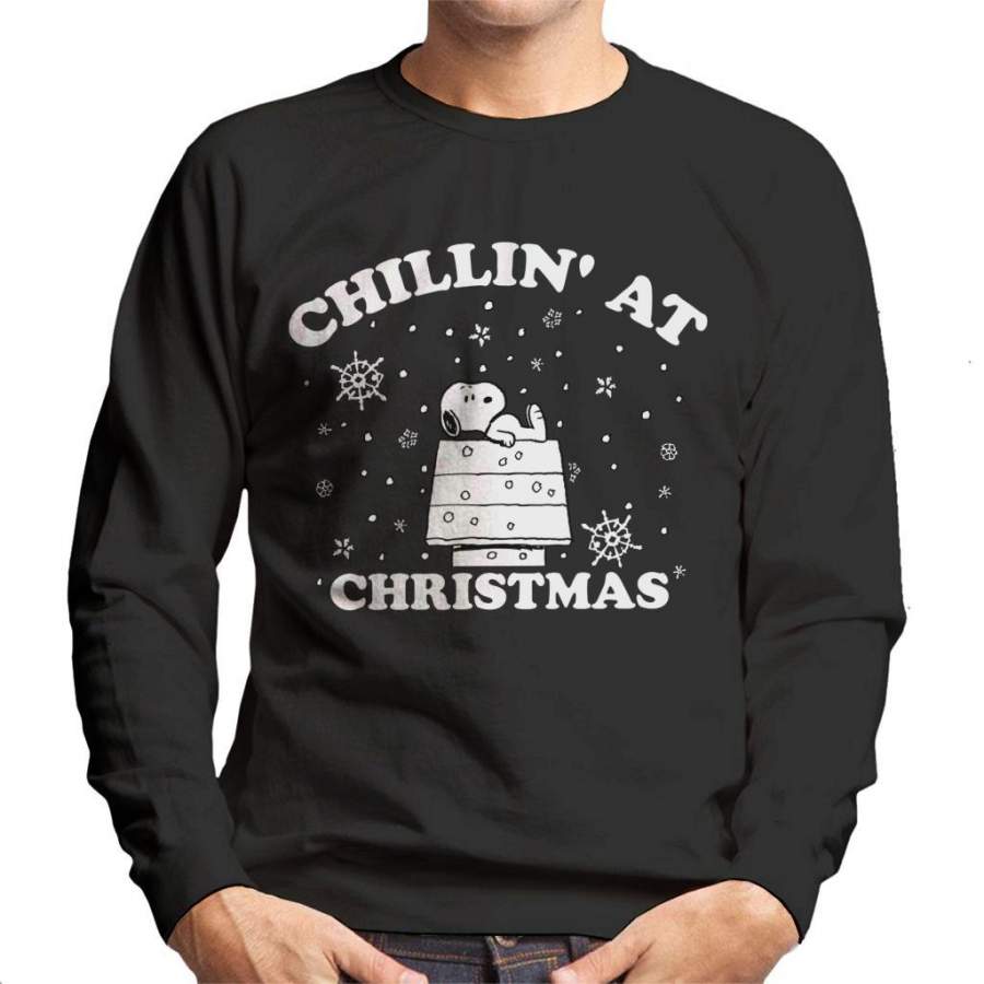 Peanuts Chillin At Christmas Snoopy Men’s Sweatshirt