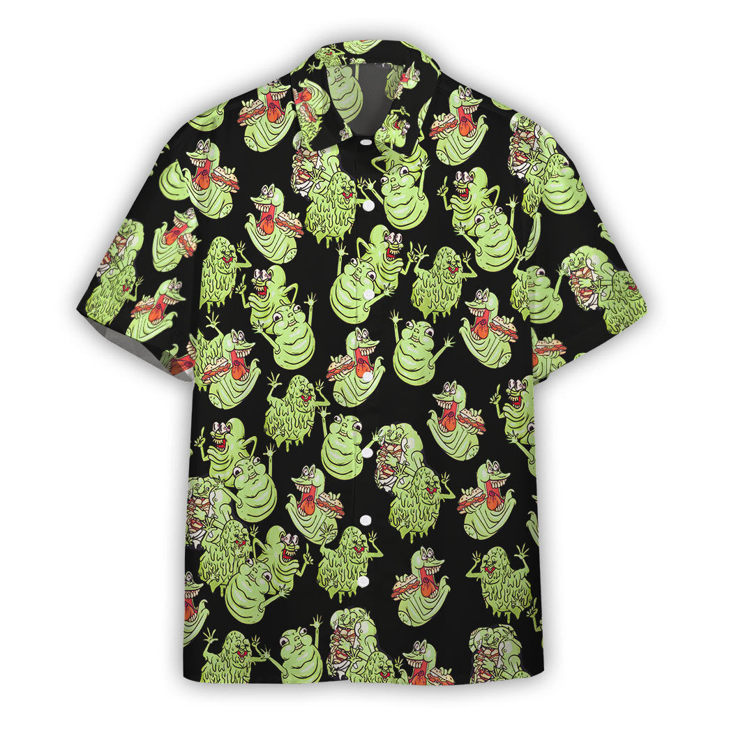 Gearhumans Ghostbusters Green Slimer Custom Hawaii Shirt Ha36483