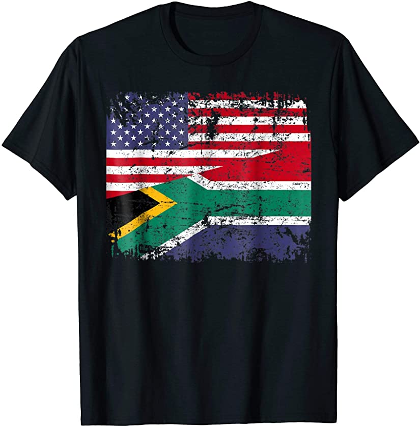 SOUTH AFRICAN ROOTS TSHIRT | Half American Flag | SHIRT