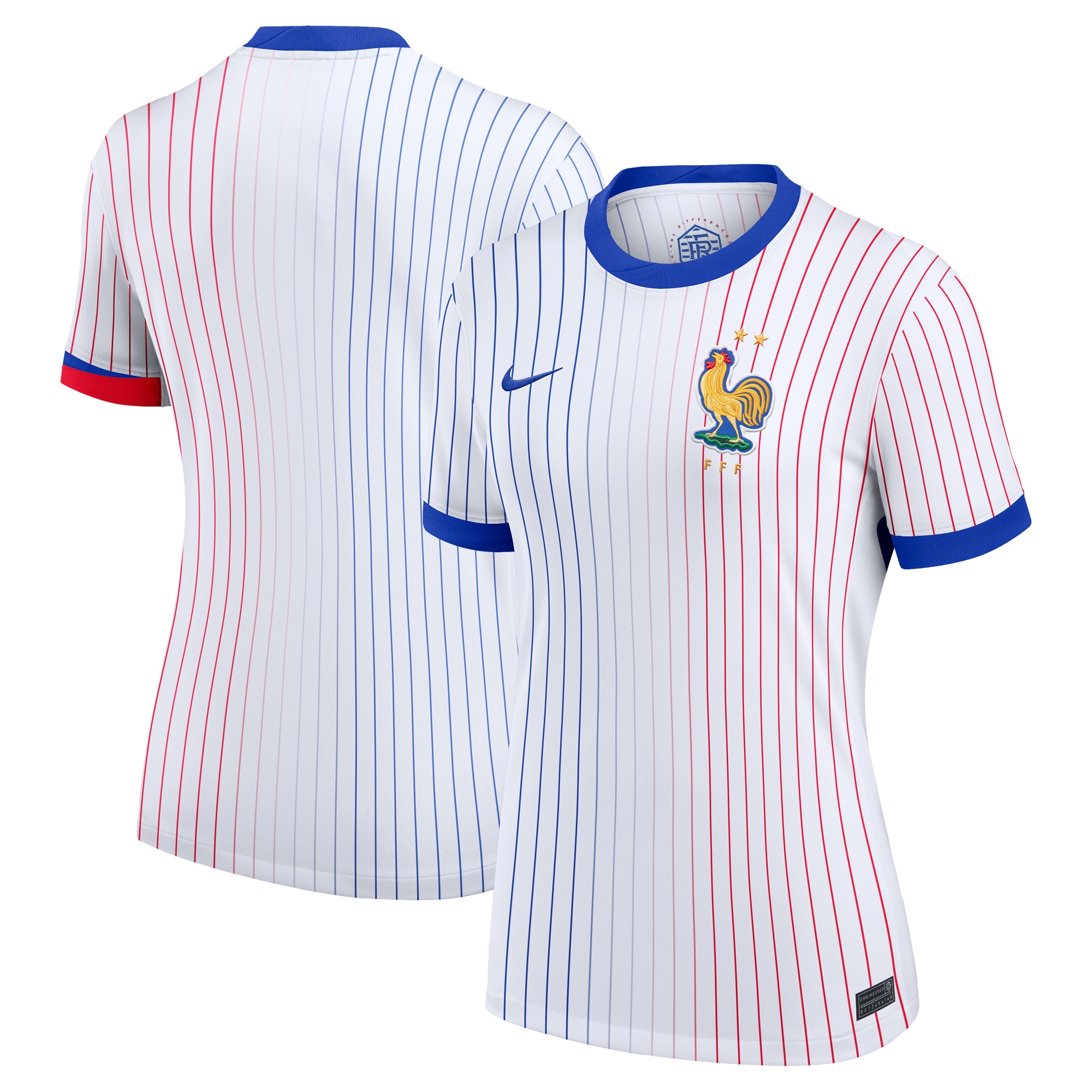 France National Team Women's 2024 Away Replica Blank Jersey – White