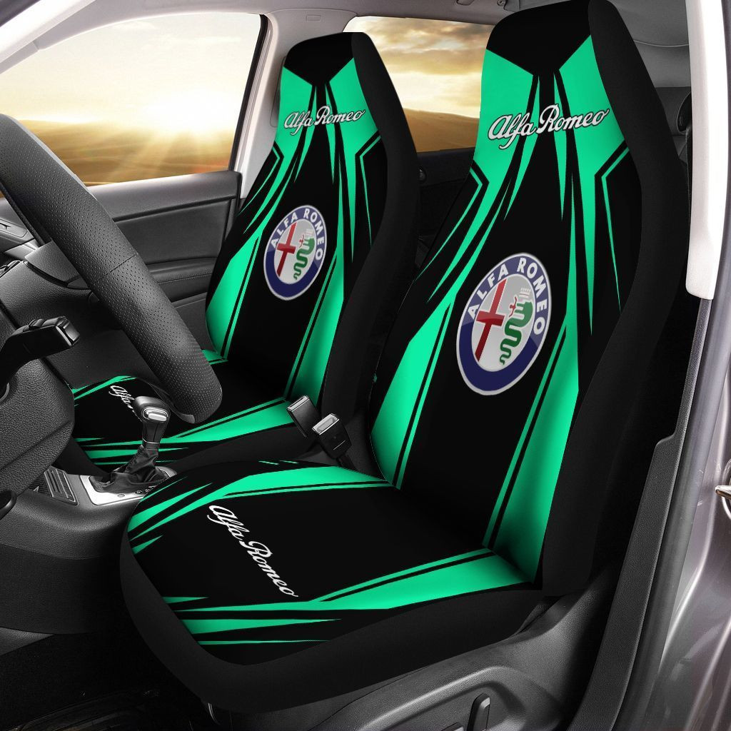 Alfa Romeo Car Seat Cover (Set Of 2) Ver 2 (Green)