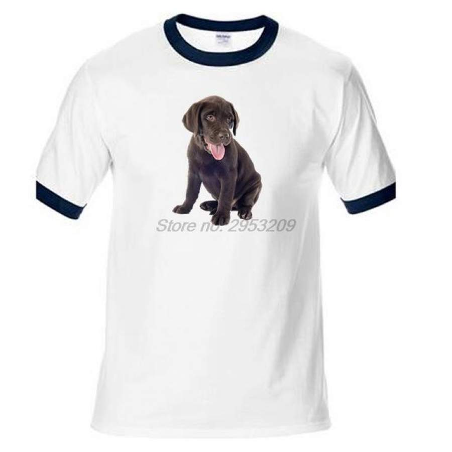 Latest Designed T shirt Men Boy raglan Sleeve O Neck Labrador Retriever Dog Family Clothing Men T shirts ringer