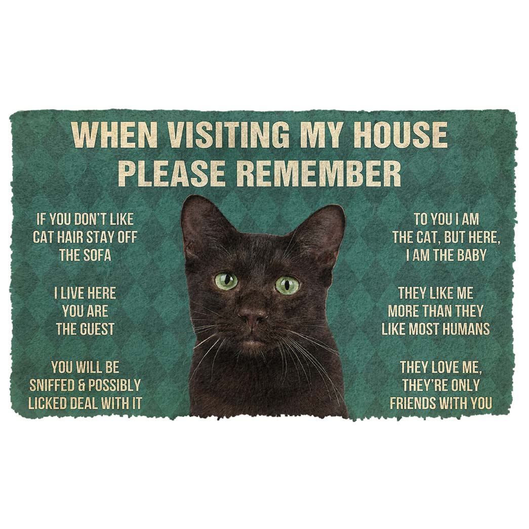 Gearhumans 3D Please Remember Havana Brown Cats House Rules Custom Doormat