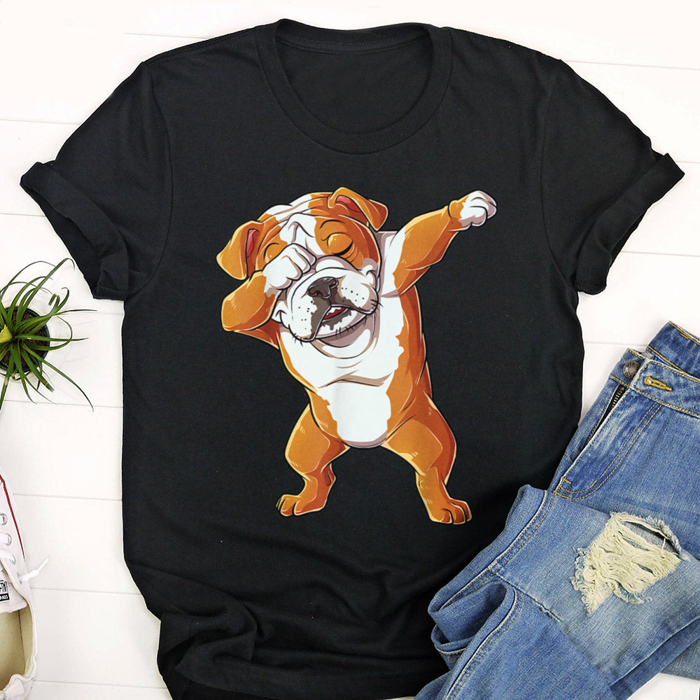 Dabbing English Bulldog T Shirt Boys Dab Dance Puppy Lover T-Shirt – Furlidays