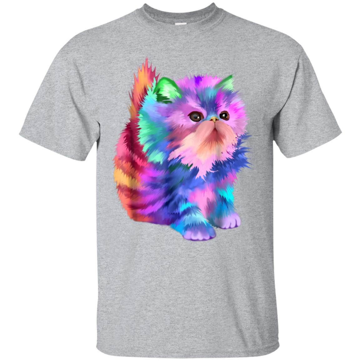 Colorful Cute Funny Rainbow Kitten Cat Shirt