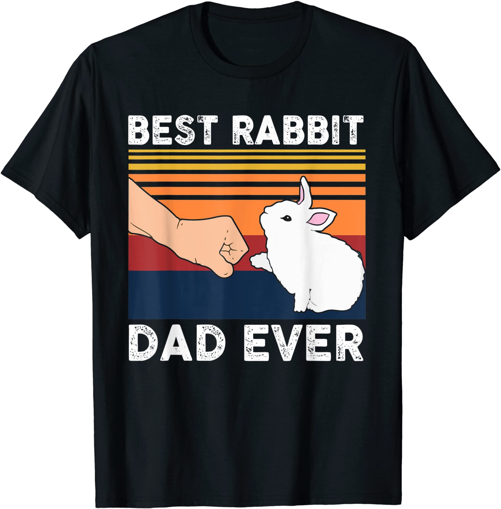 Vintage Best Rabbit Dad Ever Funny Dad Rabbit T-Shirt