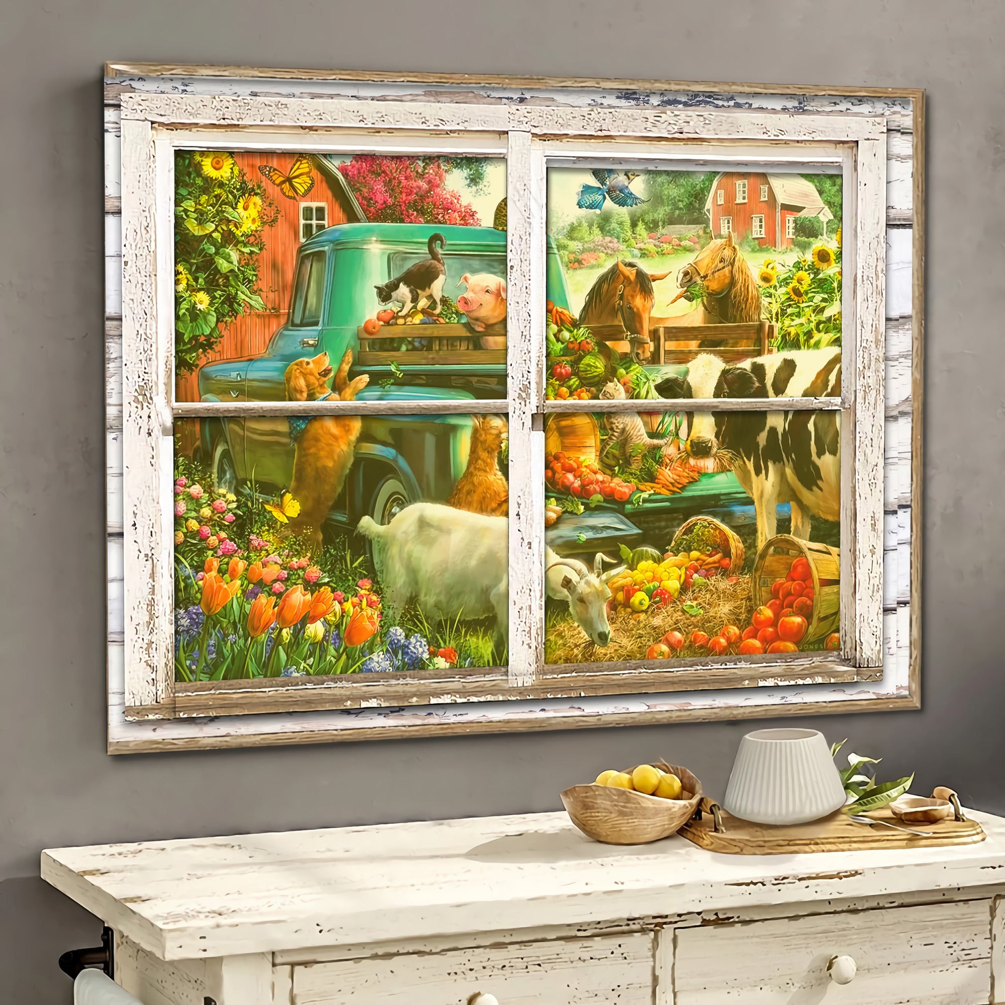 Wonderful World 3D Wall Art Painting Art 3D Farm Animals Lover Home Decoration Gift For Friend Gift Birthday