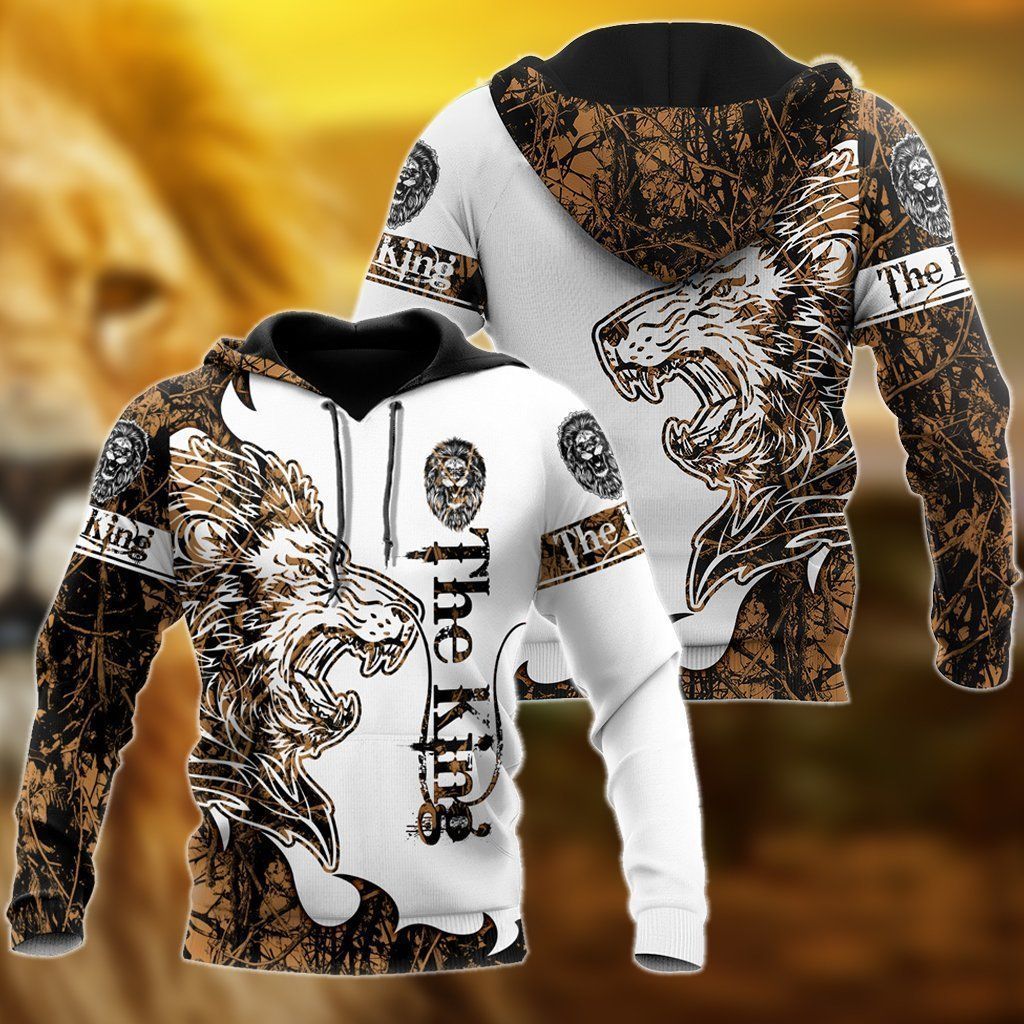 The King Lion Camouflage Cool 3D Printed Sublimation Hoodie Hooded Sweatshirt Comfy Soft And Warm For Men Women S to 5XL CTC130185