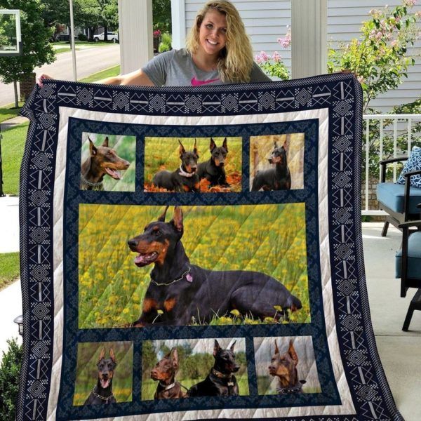 Doberman Qui19001 3D Quilt Blanket HGM25