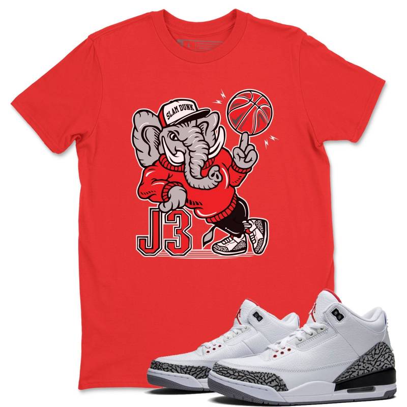 AJ3 Elephant Red T-Shirt – Air Jordan 3 White Cement