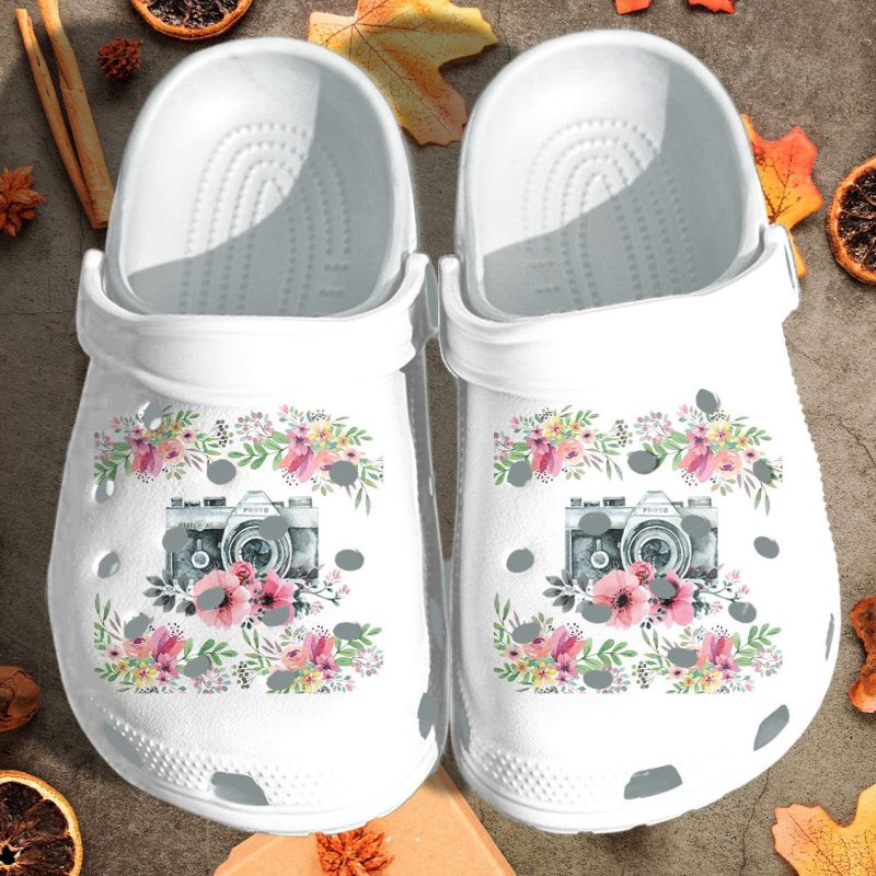 Camera Flower Photographer Croc Shoes – Girl Loves Photo Camera Flower Crocbland Clog Gift