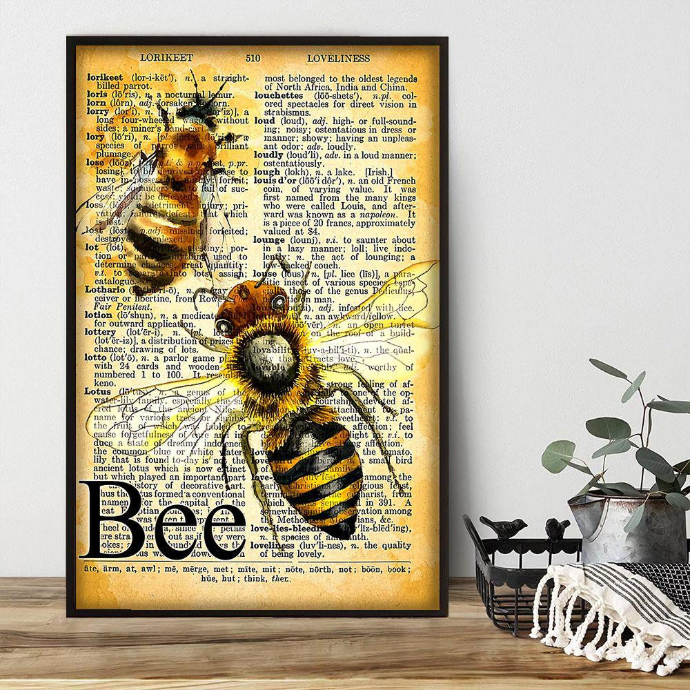 Retro Bee Dictionary Poster Canvas Home Décor Birthday Christmas Gifts For Men Women – Gigo Smart