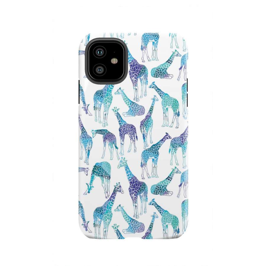 Turquoise Giraffe Pattern Print Tough Phone Case