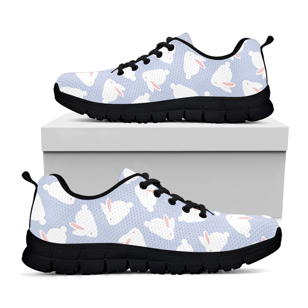 Mini Rabbit Pattern Print Black Sneakers