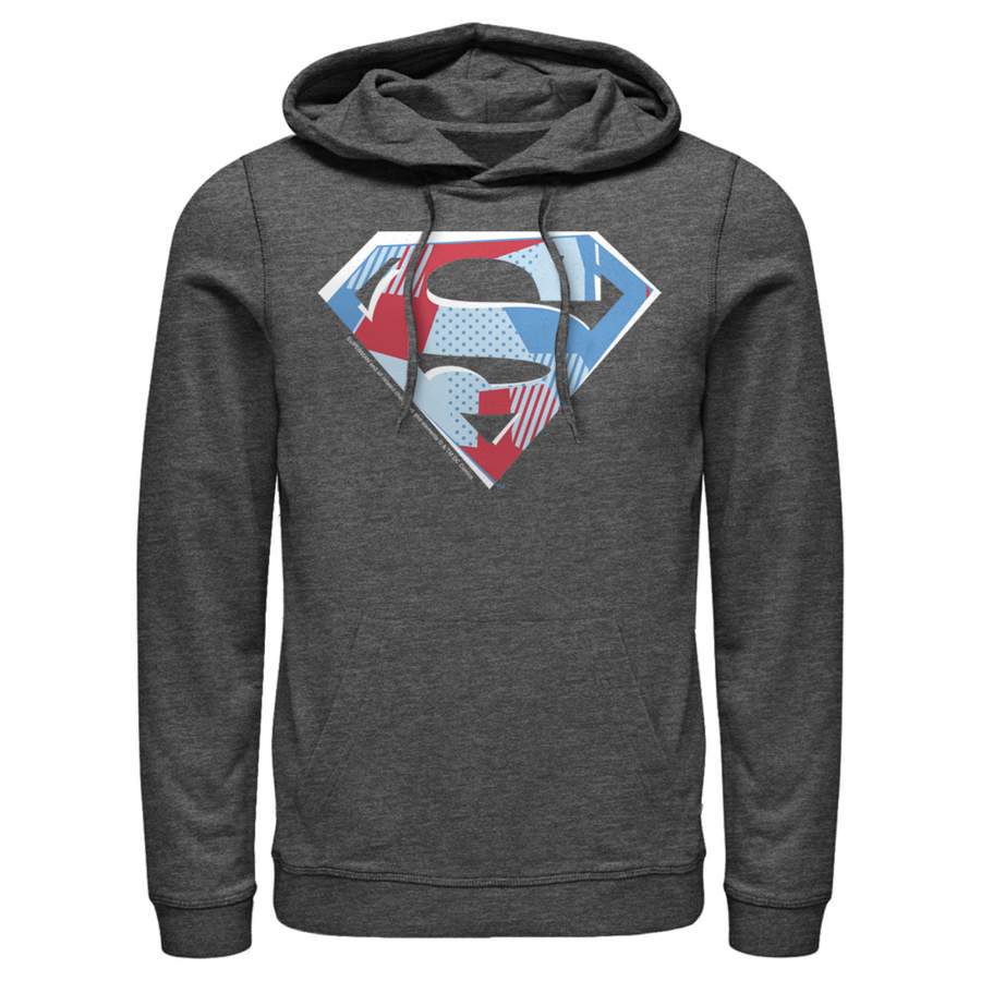 Superman Men’s Logo Geometric  Lightweight Hoodie