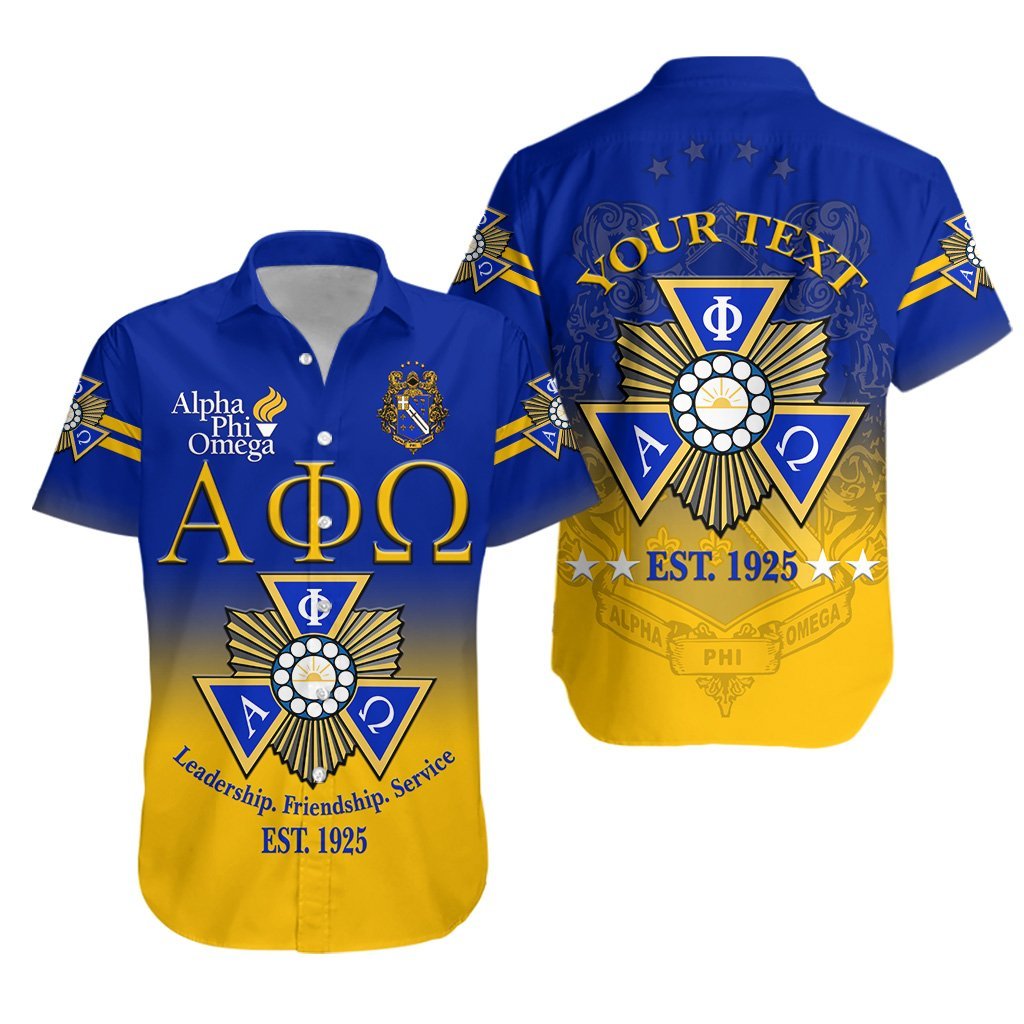 (Custom Personalised) Alpha Phi Omega Apo Hawaiian Shirt Simple Vibes – Gradient Blue Lt8