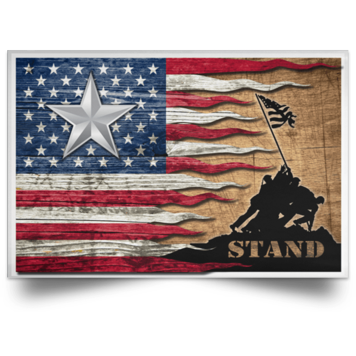 US Air Force O-7 Brigadier General Brig O7 General Officer Ranks Stand For The Flag Satin Landscape Poster