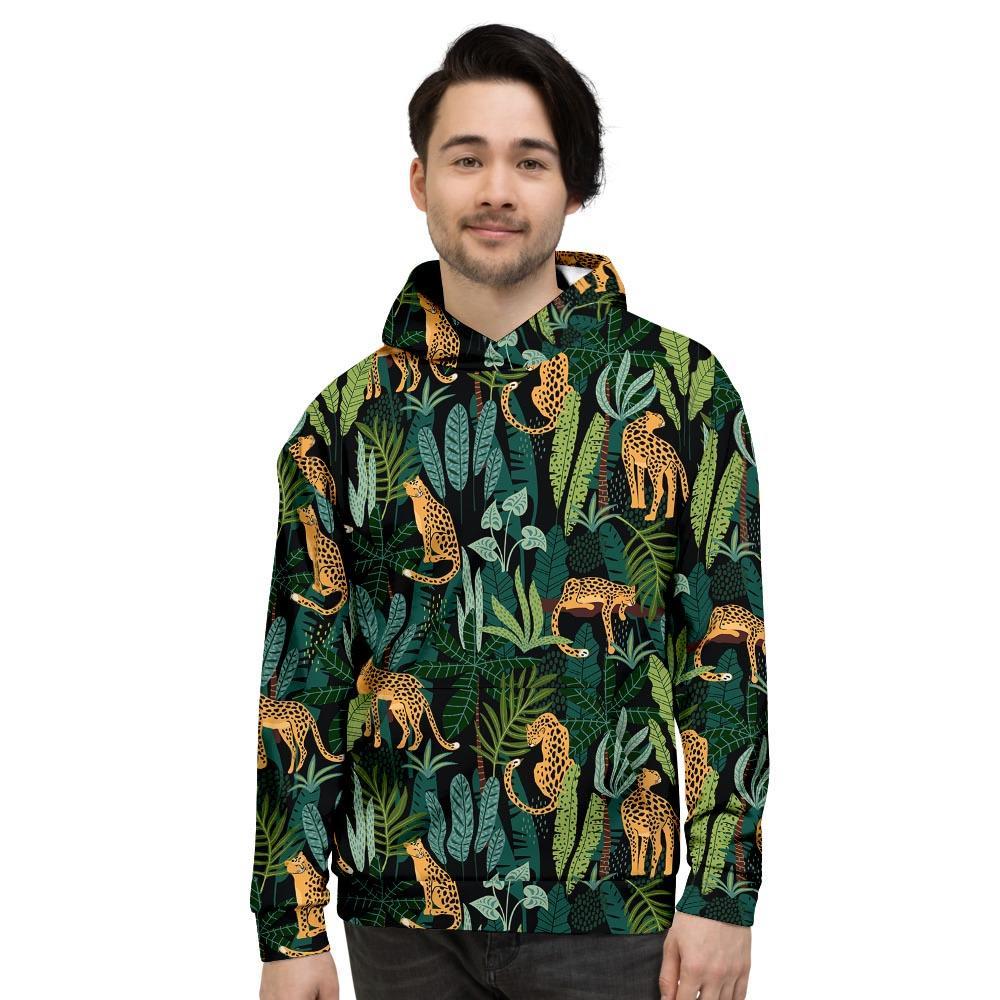 Tropical Leopard Hawaiian Print Men’S Hoodie