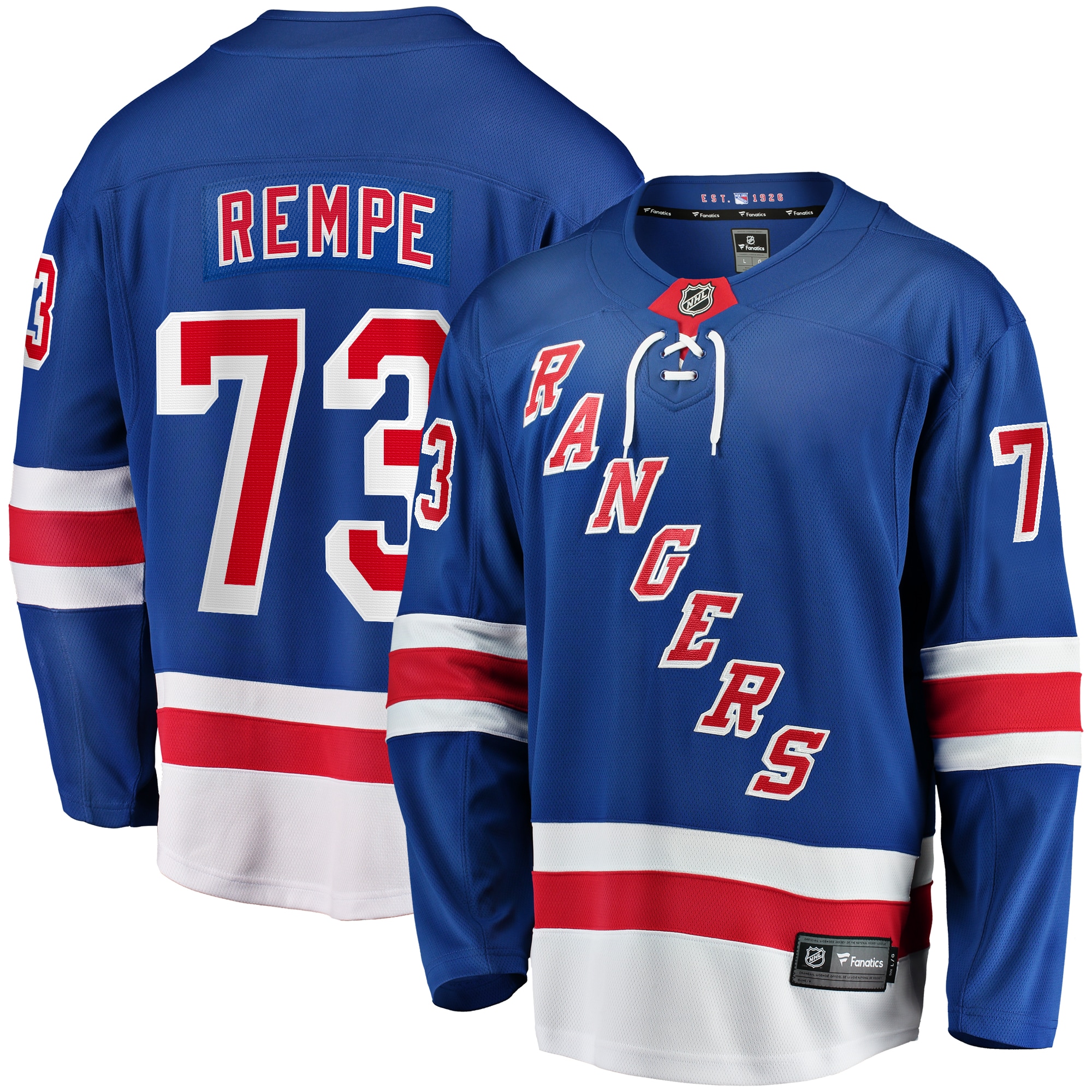 Matt Rempe New York Rangers Branded Home Breakaway Jersey – Blue