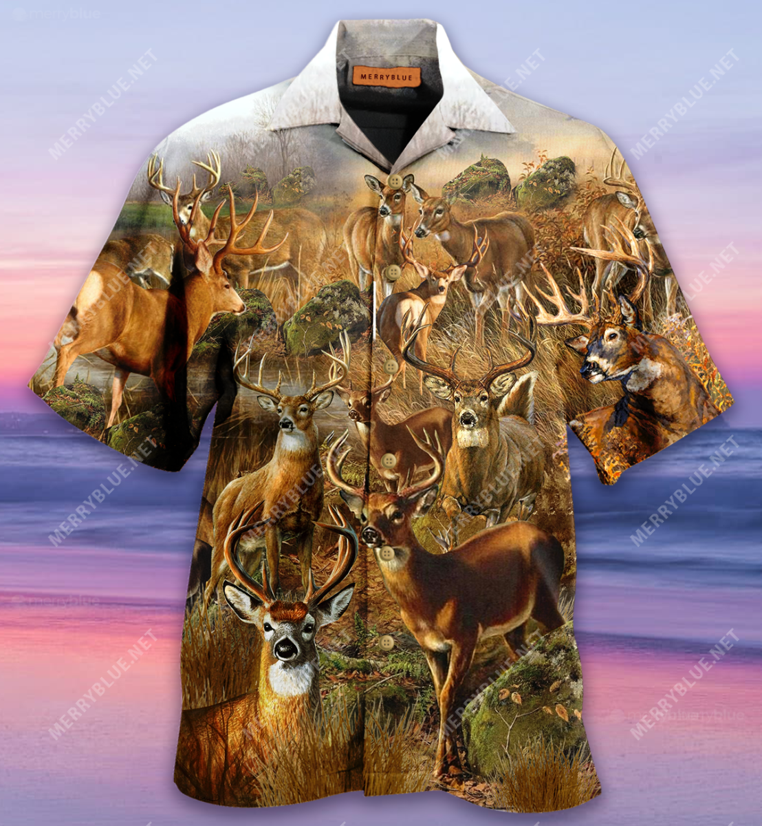 Deers In The Dry Forest Unisex Hawaii Shirt Ha42726