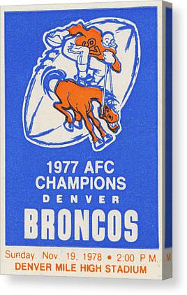 1978 Denver Broncos Ticket Stub Remix Row One Brand Canvas Print