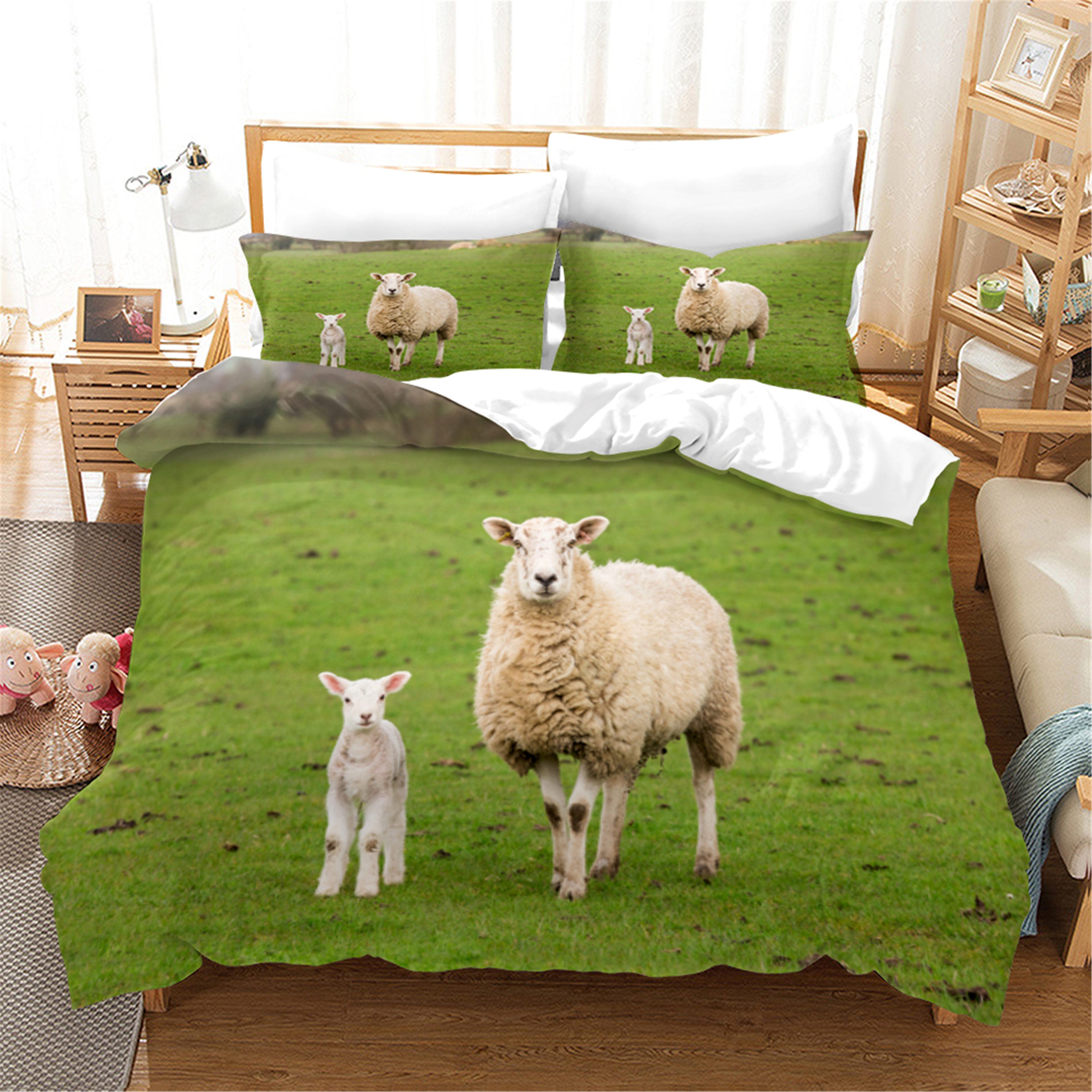 3D Ranch Animal Sheep Quilt Cover Set Bedding Set Duvet Cover Pillowcases 22