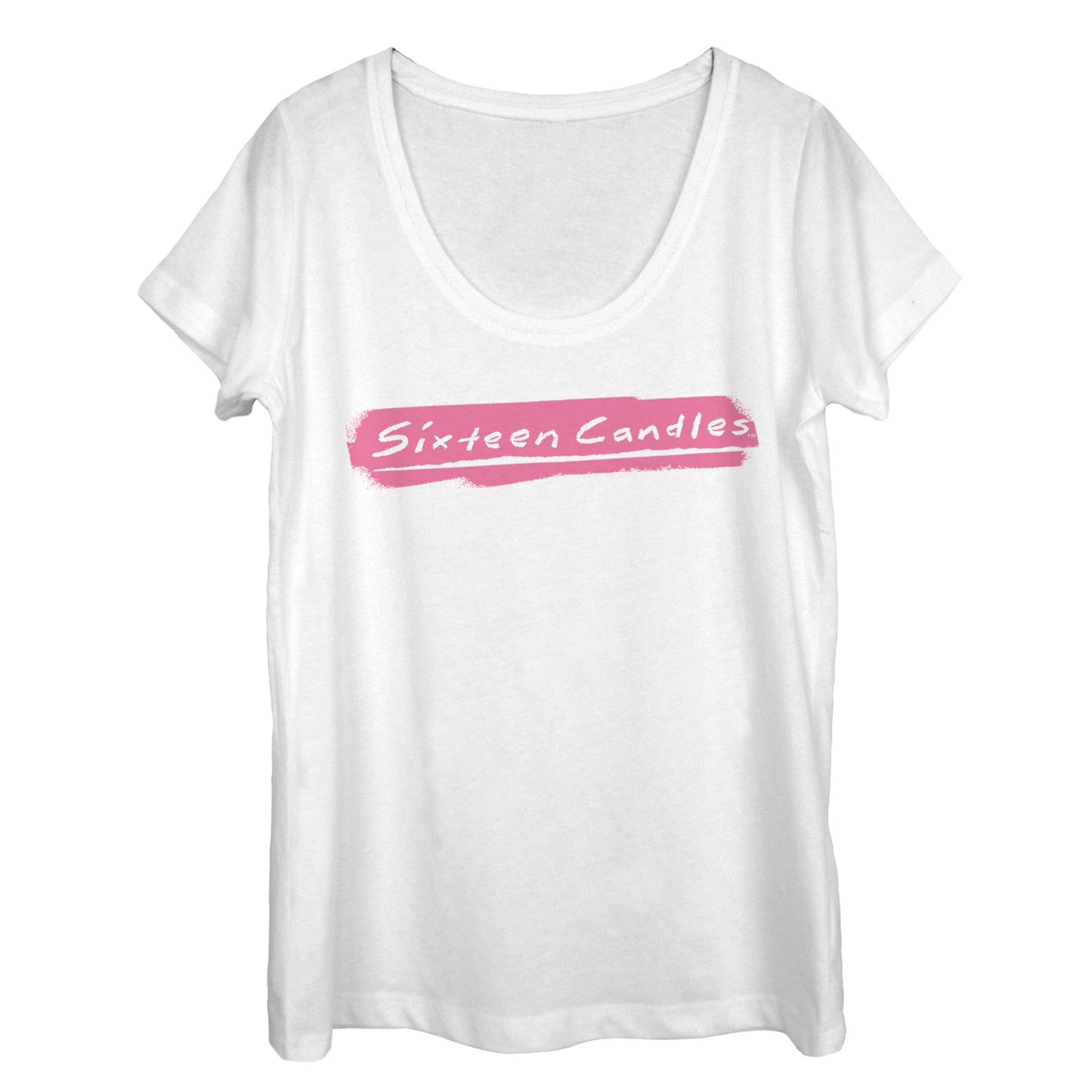 Sixteen Candles Women’S Paint Stripe Logo  Scoop Neck