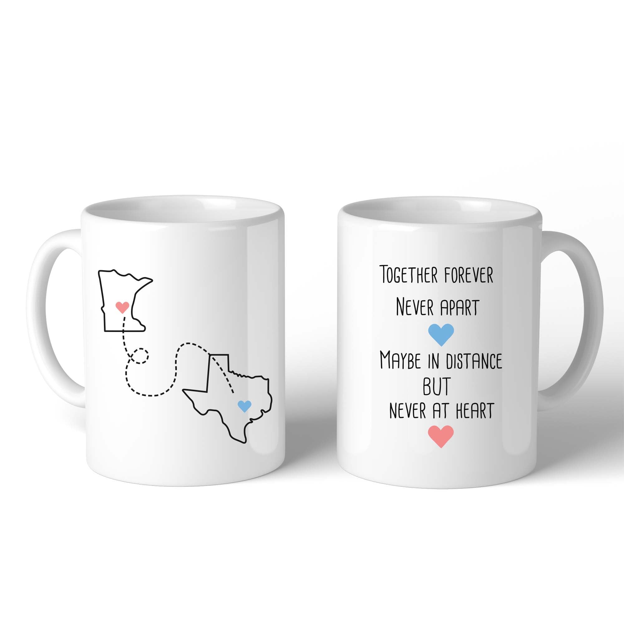 Together Forever Never Apart – Customizable Matching Ceramic Coffee Mugs (MC029)