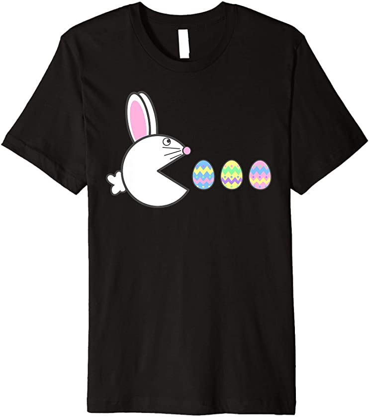 Cute Easter Rabbit Eating Color Eggs Easter Sunday Apparel Premium T-Shirt