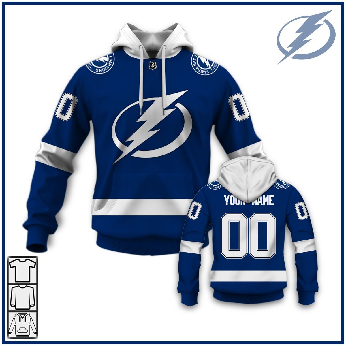 Tampa Bay Lightning Custom Name Number 2020 Home Jersey Pullover Hoodie