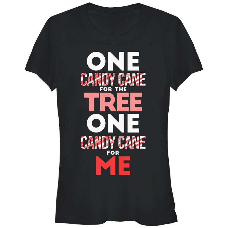 CHIN UP Junior’s Christmas Candy Cane for Me  T Shirt Black