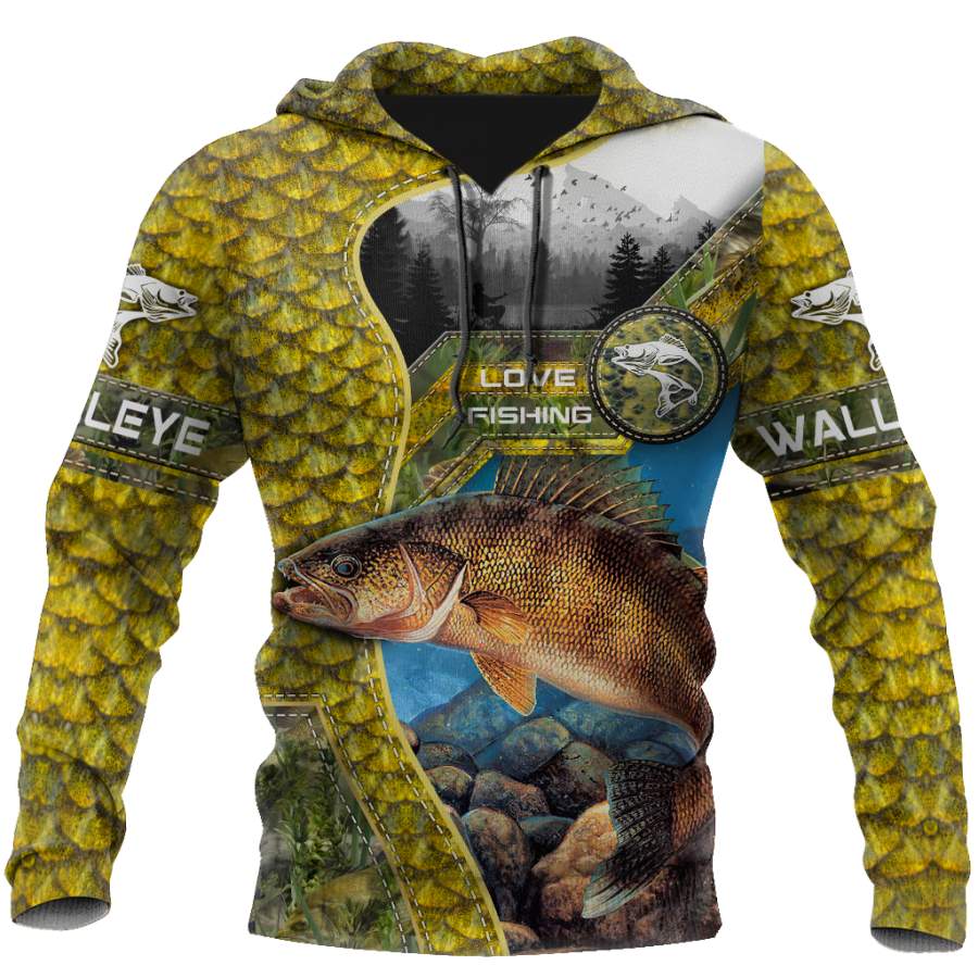 Walleye fishing Master camo 3d all over printed shirts for men and women TR1505202S