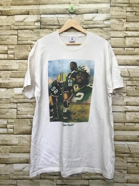 Vintage Reggie White 92 American Football Player T Shirt Triple Threat