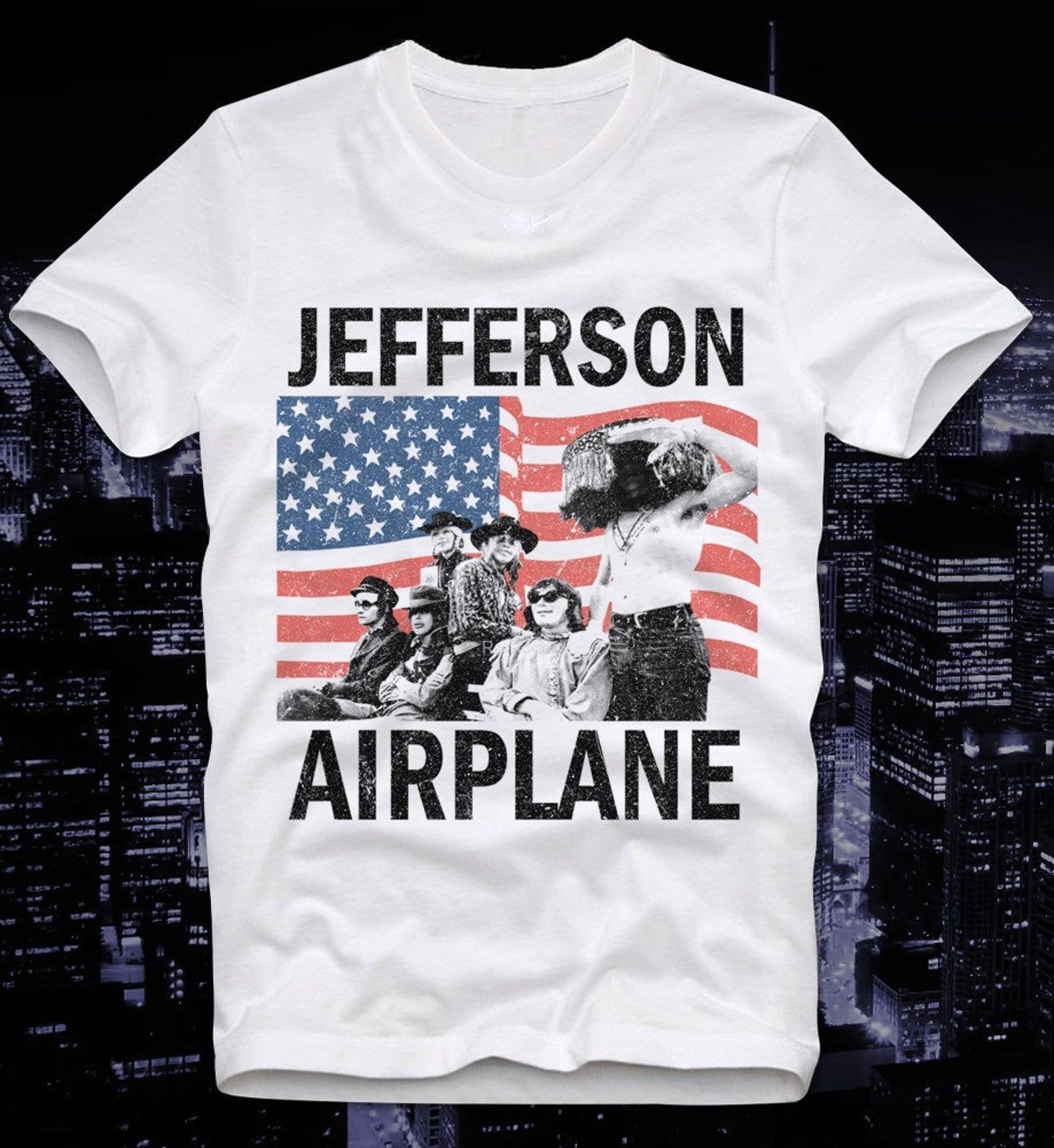 T-Shirt Jefferson Airplane Rabbit Takes Off Somebody To Love Acid Lsd Mdma Retro Vintage Woodstock Hippie 60S 70S