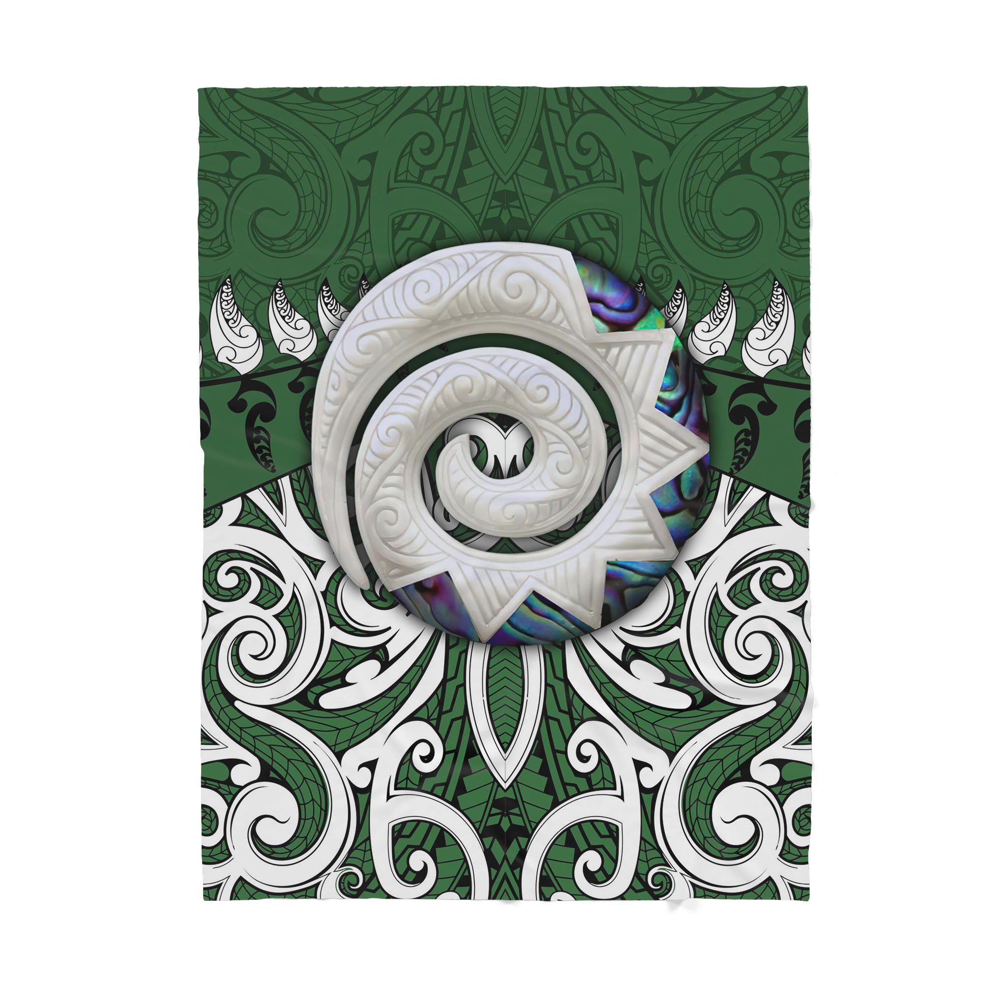 Custom Blanket Maori Paua Shell Koru Horu – Sherpa Blanket DL