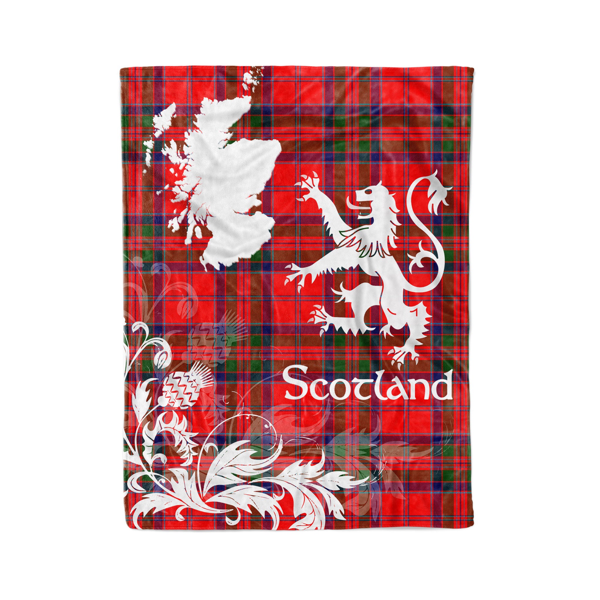 Tartan Plaid Fleece Blanket Tartan Blanket Thistle And Lion Scottish Clan Macgillivray Plaid Blanket