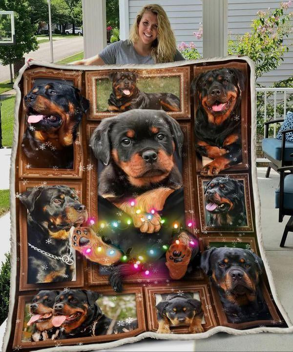 Rottweiler The Rottie Baby Awesome Cutie Puppy Sherpa Fleece Blanket Great Customized Blanket Gifts For Birthday Christmas Thanksgiving