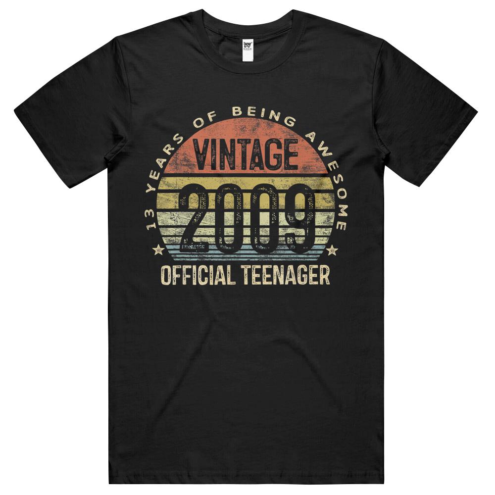 13Th Birthday Gifts Vintage 2009 Official Teenager 13 Yr Old T Shirts