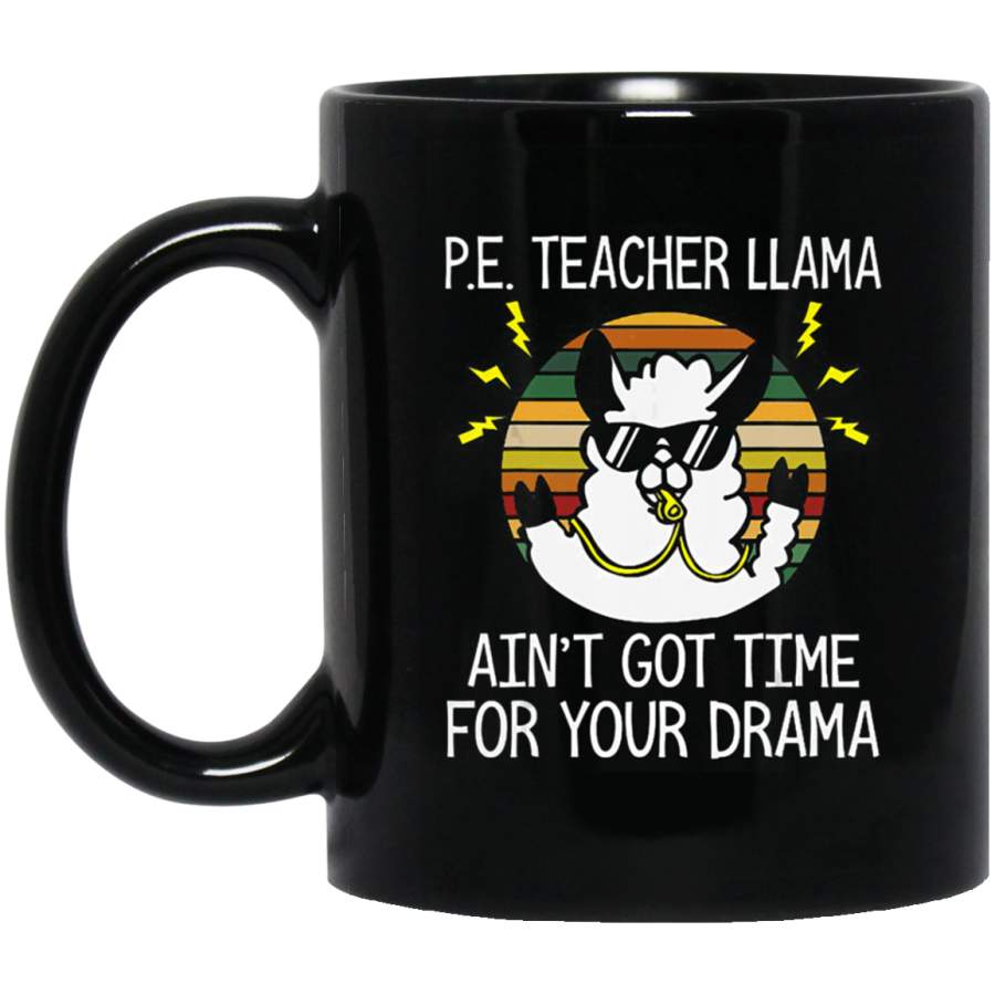 PE Teacher Llama Retro Vintage Sunset T Gift Coffee Mug