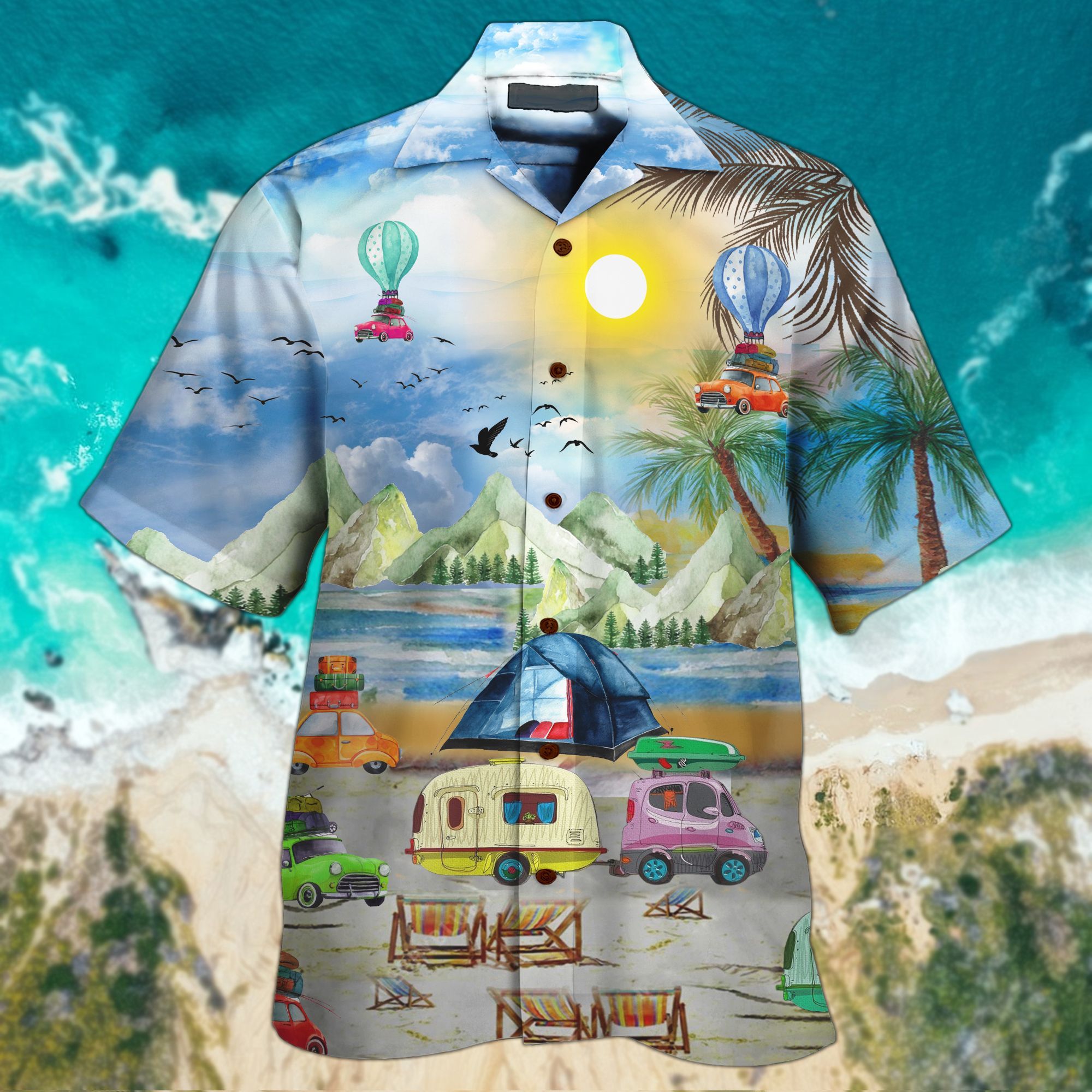 Camping Beautiful 3D All Over Printed Hawaiian Shirt And Short ...